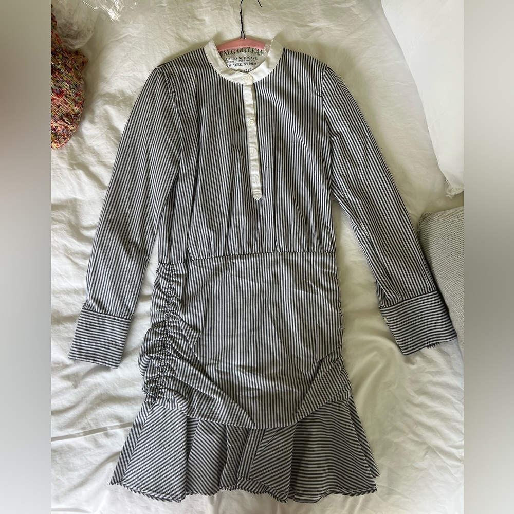 Veronica Beard Everett Dress Long Sleeve Stripes